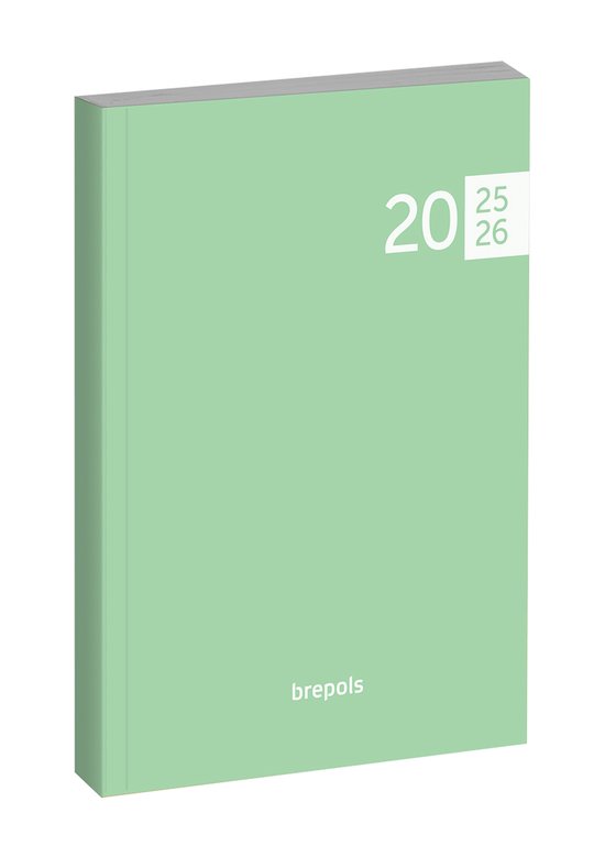 Brepols agenda 2025-2026 - Prevision VENETO FLEXI - Schoolagenda - 1 week op 2 pagina's - Soepele omslag - Weekoverzicht - Groen - 17.1 x 22 cm