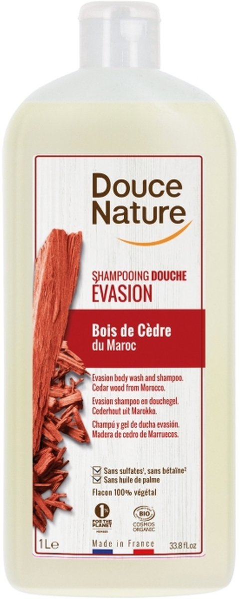 Goedkoopste Douce Nature Douchegel & shampoo evasion met cederhout bio 1 Liter