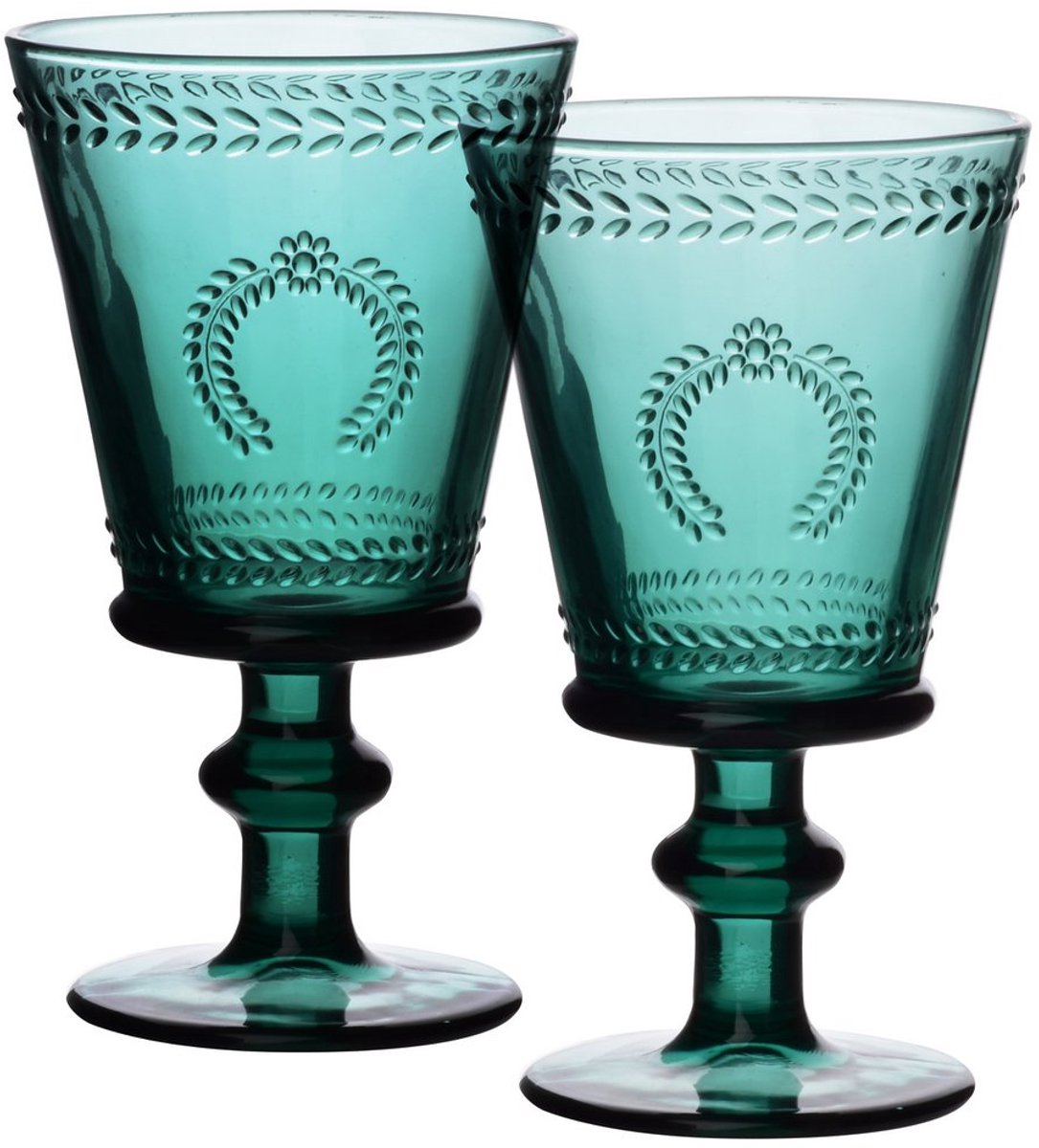 Set van 2 elegante wijnglazen - 280 ml - groen - hoge volumekorting
