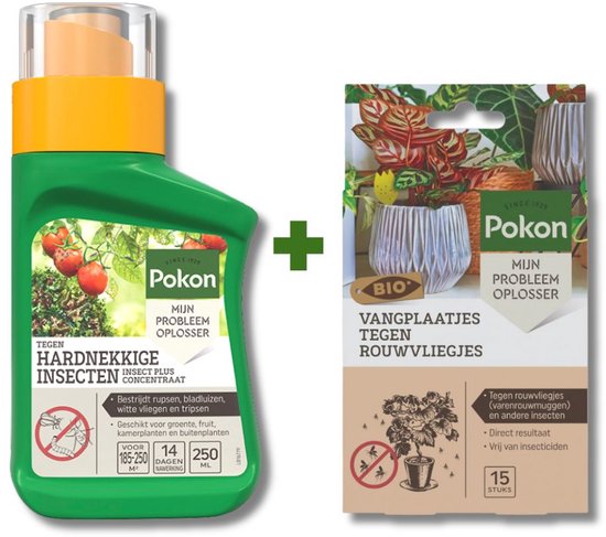 Trips Insecten Pakket: Pokon Tegen Hardnekkige Insecten Insect-Plus Concentraat 250ml ...