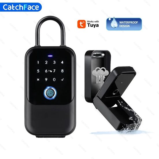 Emora Sleutelkluis - Sleutelkastje - Waterproof - Ip65 Muurbevestiging Sleutelkast - Met Vingerafdruk En Code -