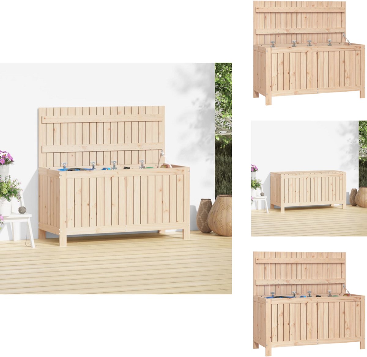 vidaXL - Tuinbox - 115x49x60 - cm - massief - grenenhout
