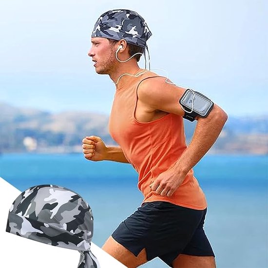 4 stuks bandana-schedel-fietsmuts - uv-bescherming, zomerse camouflage onder helm fiets-hoofddoek hoofddeksel hoofddeksel voor dames en heren outdoor-activiteiten doodshoofdmuts van Merkloos — afbeelding 5