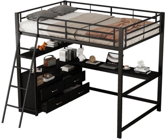Hoogslaper - 140x200 cm met bureau - geen matras