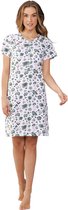 Chemise de nuit femme Pastunette - Breeze verte - Katoen Bio - Wit - Taille 44