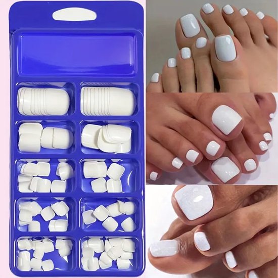 Ongles autocollants GEAR3000® - ongles artificiels pour orteils - faux ongles pour orteils - ongles à pression - 100 pièces