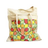 Print met Geborduurde Totebag | Katoen | Veelkleurig |Schoudertas| Linnen tas |Huishouden | Shopper | Boodschappentassen | Boodschappentas