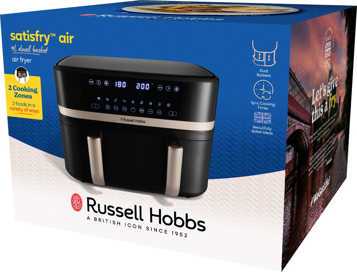 Russell Hobbs Satisfry Dual Basket 9L Airfryer - Heteluchtfriteuse - 27680-56 — afbeelding 7