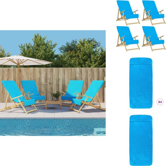 vidaXL Serviettes de plage - Turquoise - 60 x 135 cm - Matériau doux - Antidérapant - Léger - Convient pour les vacances - Set de 4 - Serviette de plage