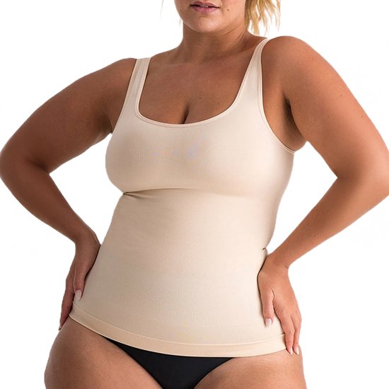 Haut Shapewear correcteur femme - Mouwloos - Beige - Taille 3XL - Sans coutures - Body correcteur - Haut invisible - Sous Sous-vêtements correcteurs femme - Haut Shapewear - Débardeur femme - Haut femme