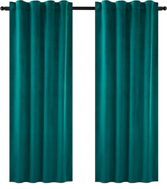 YSTELLAA 100% Verduisterend Fluwelen Binnengordi Set Van 2, 140x160cm