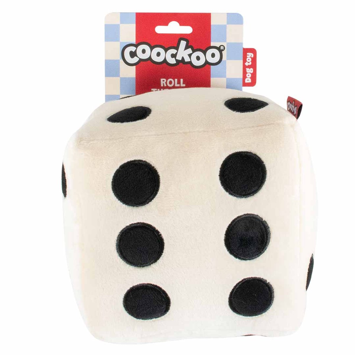 Hondenspeeltje ROLL THE DICE wit/zwart 16x16x16cm