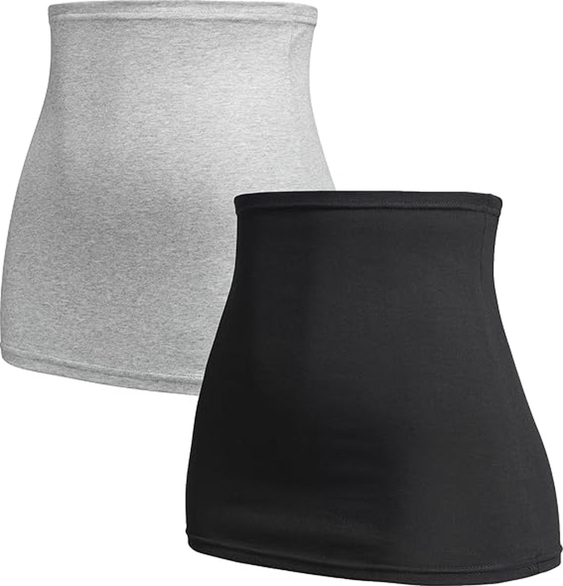 buikband voor zwangere vrouwen nierwarmer - Set van 2 – Zwangerschap - zwangerschaps buikbanden - shirt verlenging voor zwangerschap - Rugwarmer - Zwart--Grijs - 6300
