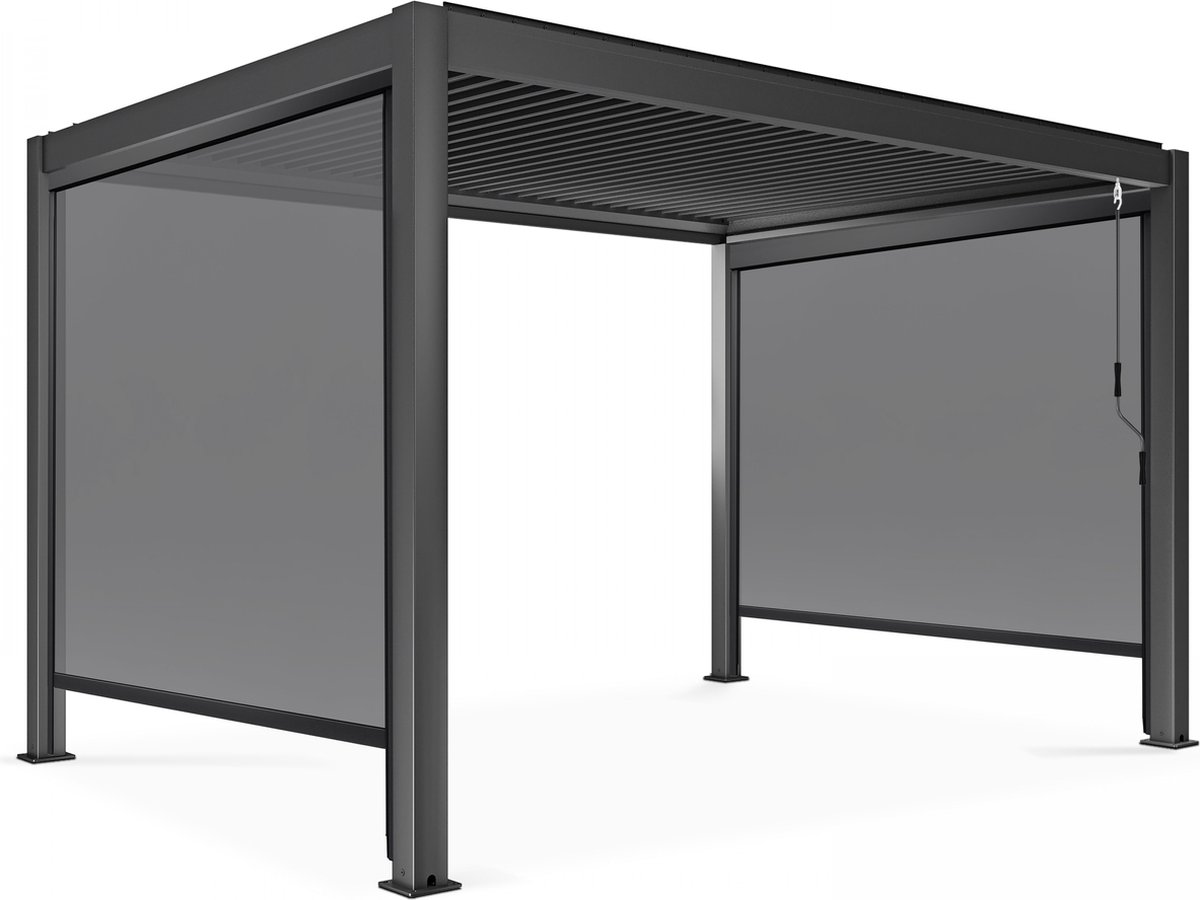 Oviala - Bioklimatologische pergola 3x4m met 2 luifels 266x234 m in grijs - Athenes