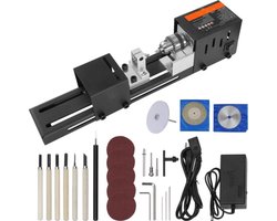 Compacte Houten Mini Draaibank - Zwarte Draaibank - Inclusief Accessoires