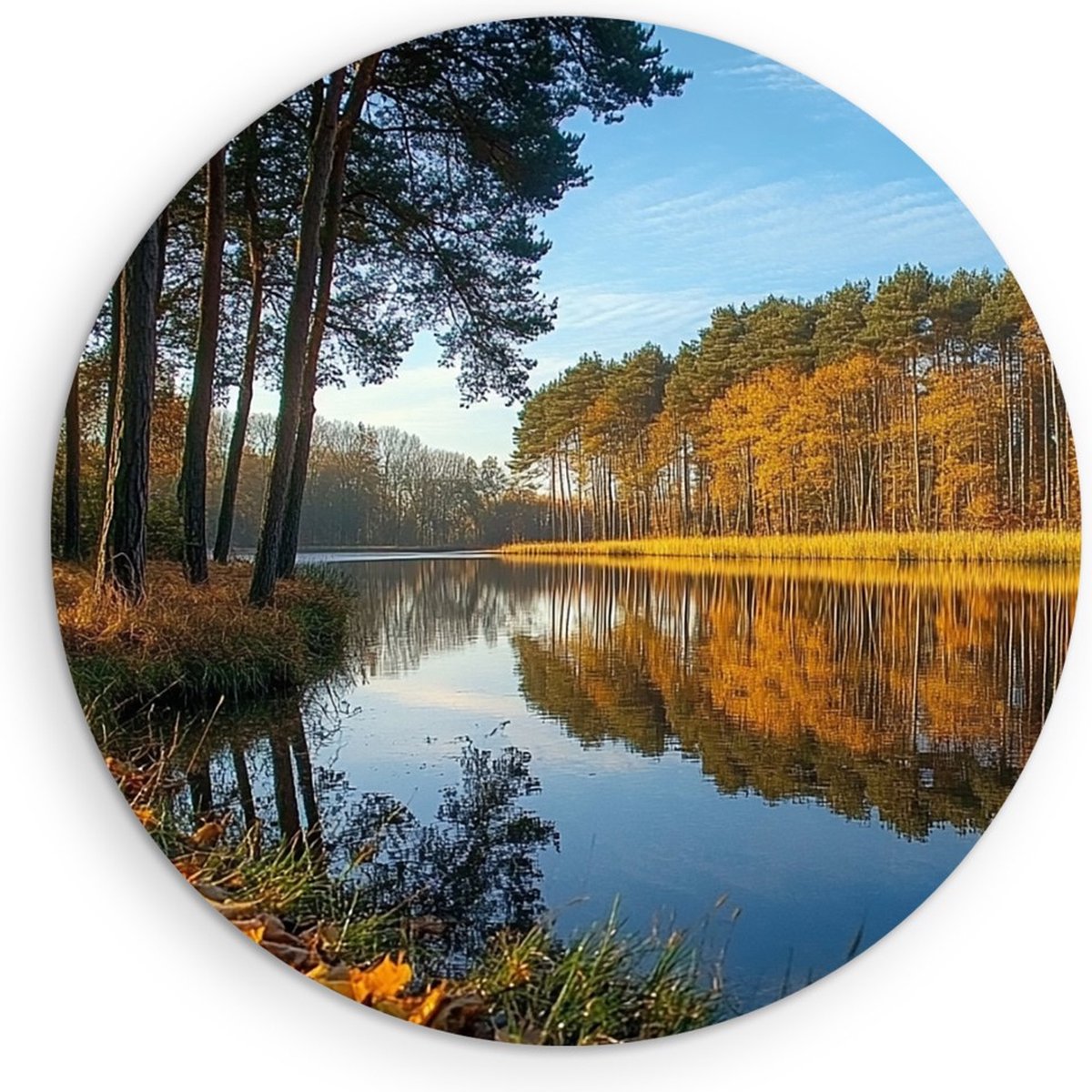 Saammp Forex Muurcirkel - Natuur - Thailand - Boot - landschappen - Ø 30 - Wandcirkel - Wanddecoratie Cirkel - Muurdecoratie Woonkamer - Slaapkamer decoratie - Rond Schilderij