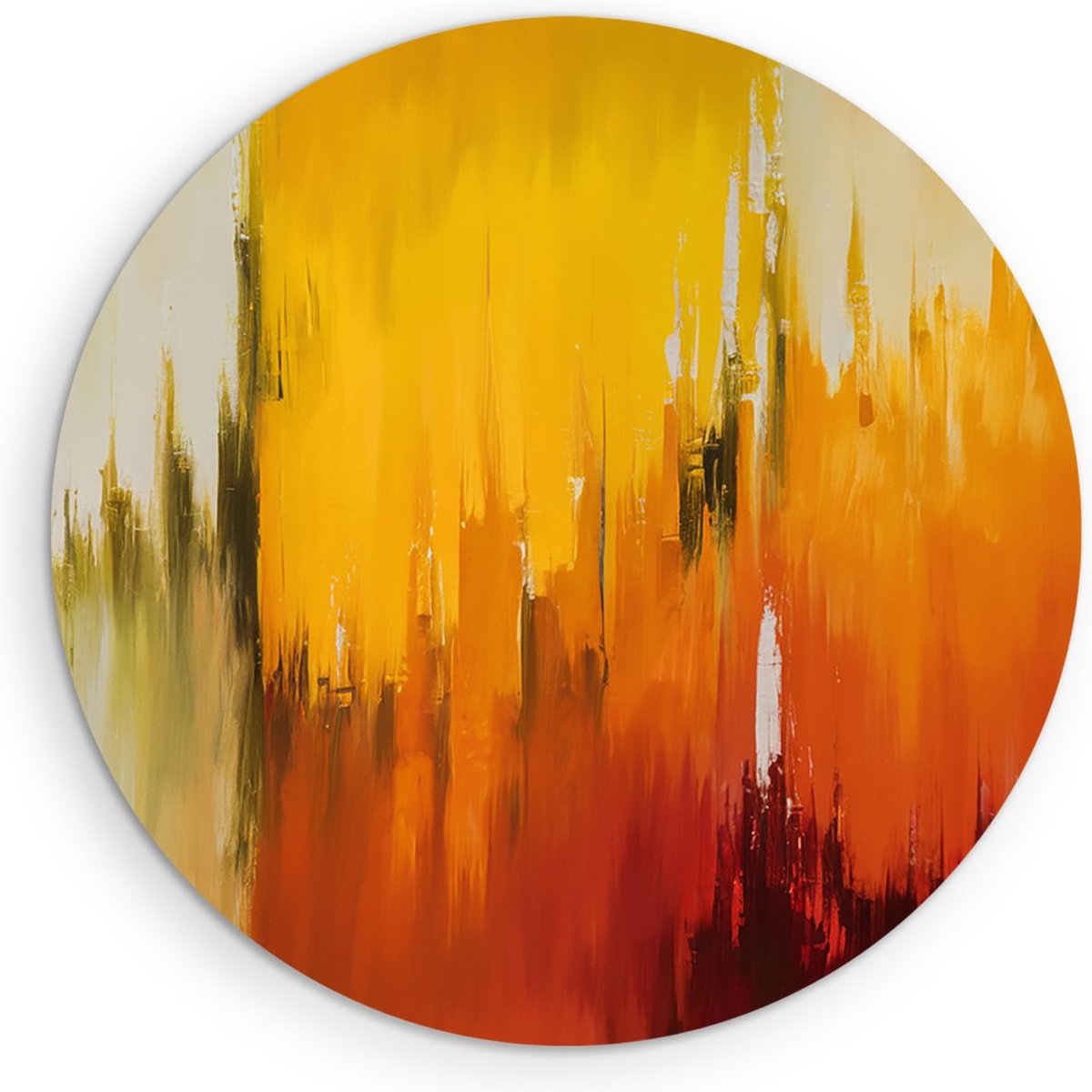 Saammp Forex Muurcirkel - Vegen - Abstract - Ø 60 - Wandcirkel - Wanddecoratie Cirkel - Muurdecoratie Woonkamer - Slaapkamer decoratie - Rond Schilderij