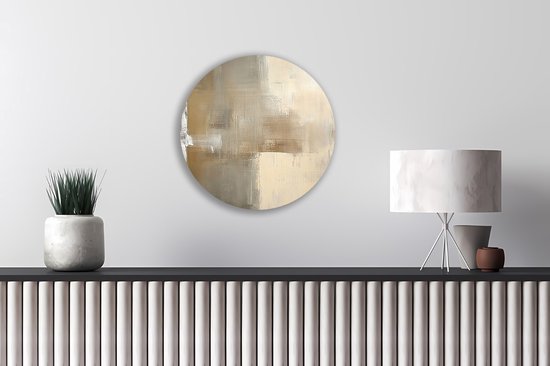 Saammp Forex Wall Circle - Beige - Simple - Oeuvre abstraite - Ø 50 - Cercle mural - Cercle de Décoration murale - Décoration murale murale Salon - Décoration chambre - Peinture ronde