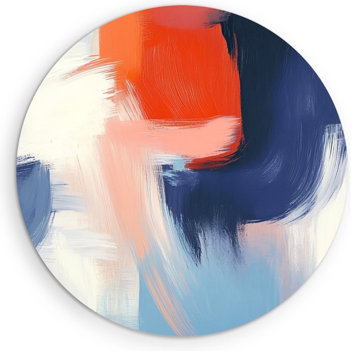 Saammp Forex Muurcirkel - Kleurrijke penseelstroken - Abstract - Ø 70 - Wandcirkel - Wanddecoratie Cirkel - Muurdecoratie Woonkamer - Kantoor Decoratie