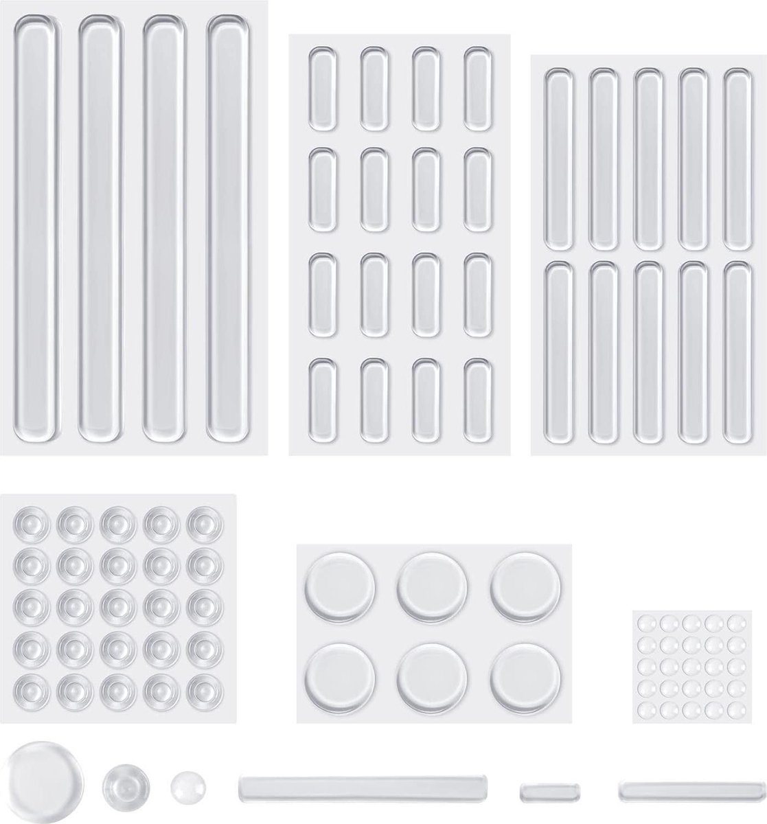 86 stuks Transparante Siliconen Pads - Zelfklevende Bumper Deur Stops voor meubels en kasten .