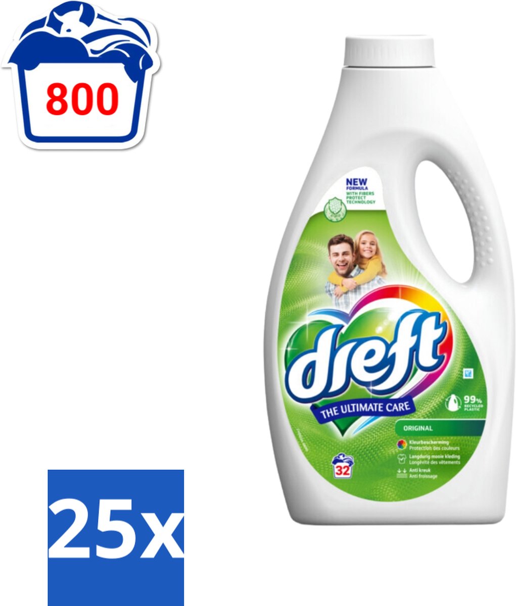 Dreft Vloeibaar Wasmiddel Origineel 32 Wasbeurten 1,4 liter - Bulkverpakking - 25 stuks
