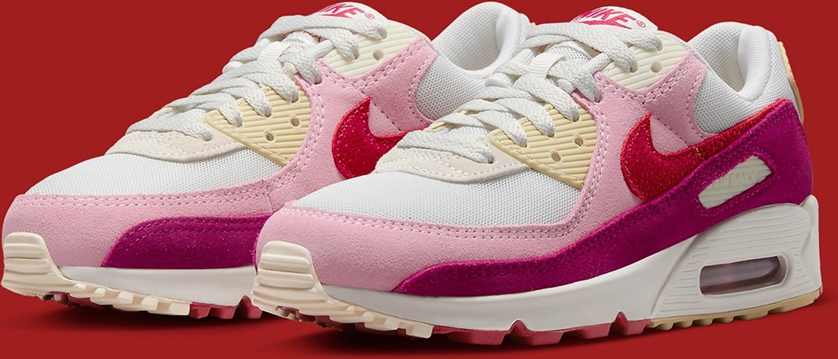 Nike Air Max 90 - Maat 42.5 - Sail Pink Fuchsia - Sneakers Dames - Suede -  Doos Zonder... | bol