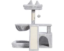 BOTC Krabpaal XL - Krabpaal voor Katten - Kattenhuis - Kattenpaal - Katten - Grijs