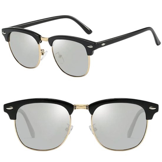 Fako Fashion® - Club Style Zonnebril - Polariserend - Dames - Heren - Zwart/Goud - Zilver van Fako Fashion® — afbeelding 3