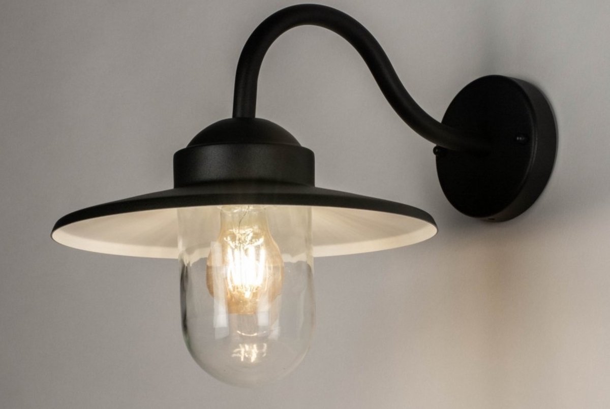 Lumidora Wandlamp 73716 - Voor buiten - SEPINO - E27 - Zwart - Metaal - Buitenlamp - IP44