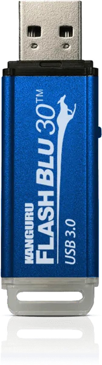 Kanguru – FlashBlu30 – 16 GB - USB-Stick – USB 3.0 – Fysieke Schrijfbeveilingsschakelaar - Blauw