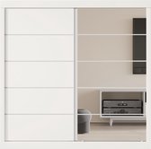 Interiax Kledingkast 'Mila' – Witte Schuifdeurkast met 1 Hanger, 4 Legplanken & Spiegel | 197.5x182.5x52.5 cm