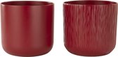 J-Line cache-pot Gen - céramique - rouge - XXL - 2 pièces - Ø 26.5 cm