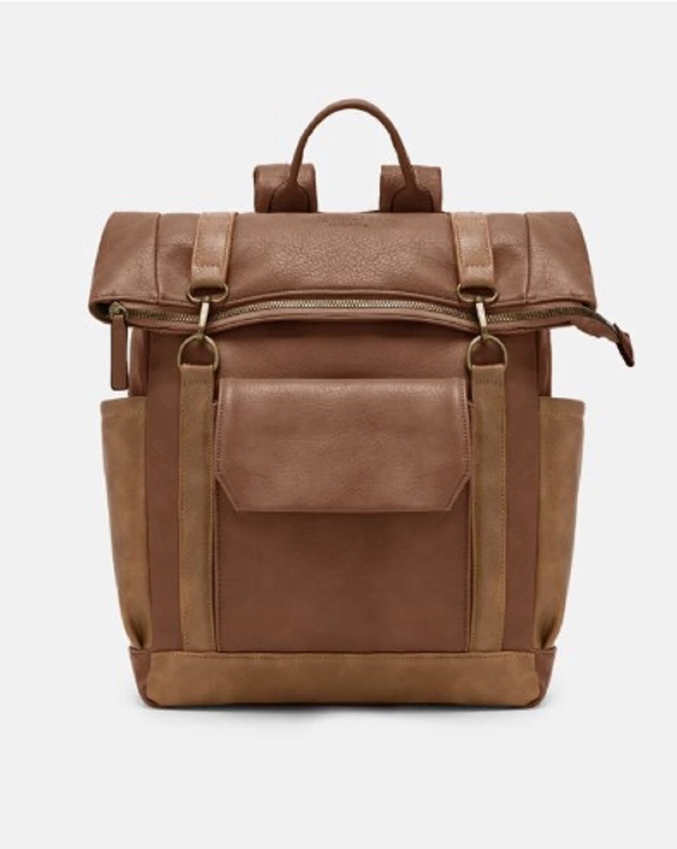 Rugzak - Reizen - Back to school - Wandelen - School - Herling - Quinlan - Unisex - Vintage stijl - Koffie Bruin - Hoogwaardig Pu leder