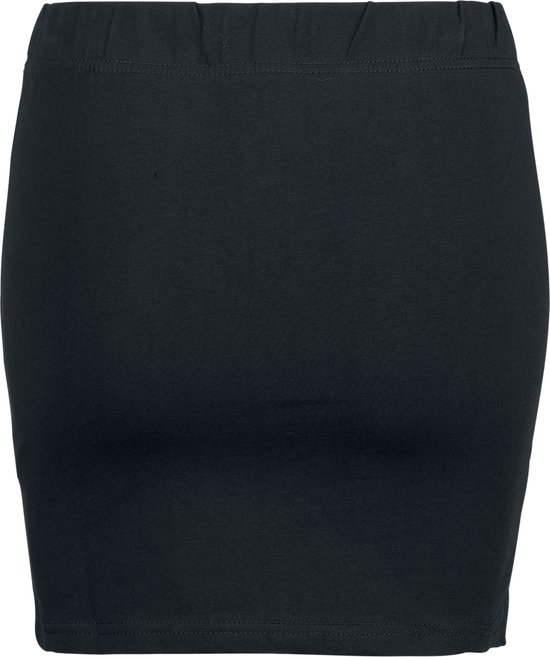 Zwarte basic minirok, nauwsluitend model met elastische tailleband.