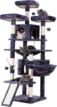 Bol.com Krabpaal groot 180 cm XXL kattenboom krabpaal voor grote katten stabiel met sisaltouw grote krabplank mand 3 platform en... aanbieding