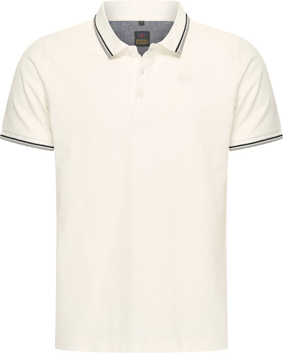 Mario Russo Polo shirt Edward - Polo Shirt Heren - Poloshirts heren - Katoen - Off White