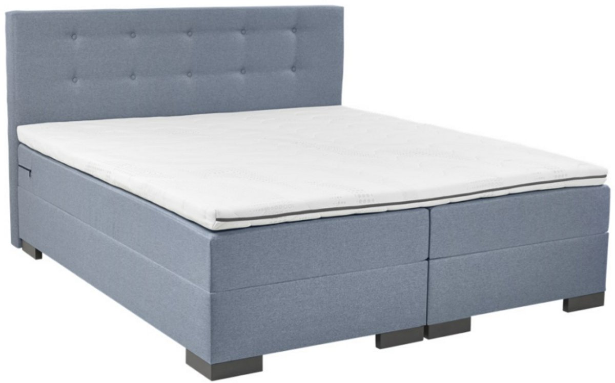 Nessa® 140x200 Boxspringset Milou Blauw - Complete Boxspring - Inclusief Orthopedische Topper