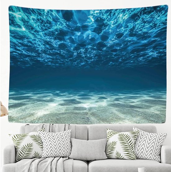 Ulticool Wandkleed 200x150 cm - Zee Natuur Stilte Aquarium - voor Binnen - Wandtapijt Wanddoek Stof Poster Backdrop Frame Decoratie Woonkamer Slaapkamer Kamer Babykameraankleding Aesthetic Room Decor - Vrouw Mannen Tiener Meisje Jongen