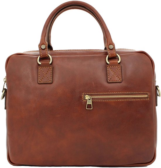 Sacoche/cartable Bupell Mattia en cuir véritable tanné végétal