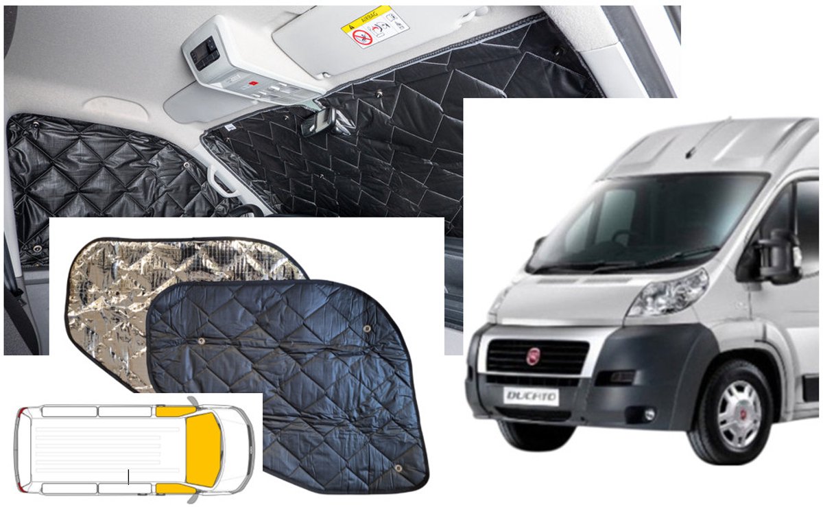 Raamisolatie Fiat Ducato X250 Black Line uitvoering 2006-2014 9 Laags of Citroen jumper, peugeot boxer voorzijde ramen (3 delig)