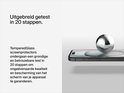 iPhone met screenprotector, ondergaat 20-staps test, met metalen bol.