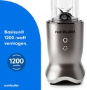 Nutribullet blender met basisunit van 1200 watt in roestvrij staal. Met verlichte touchknoppen.
