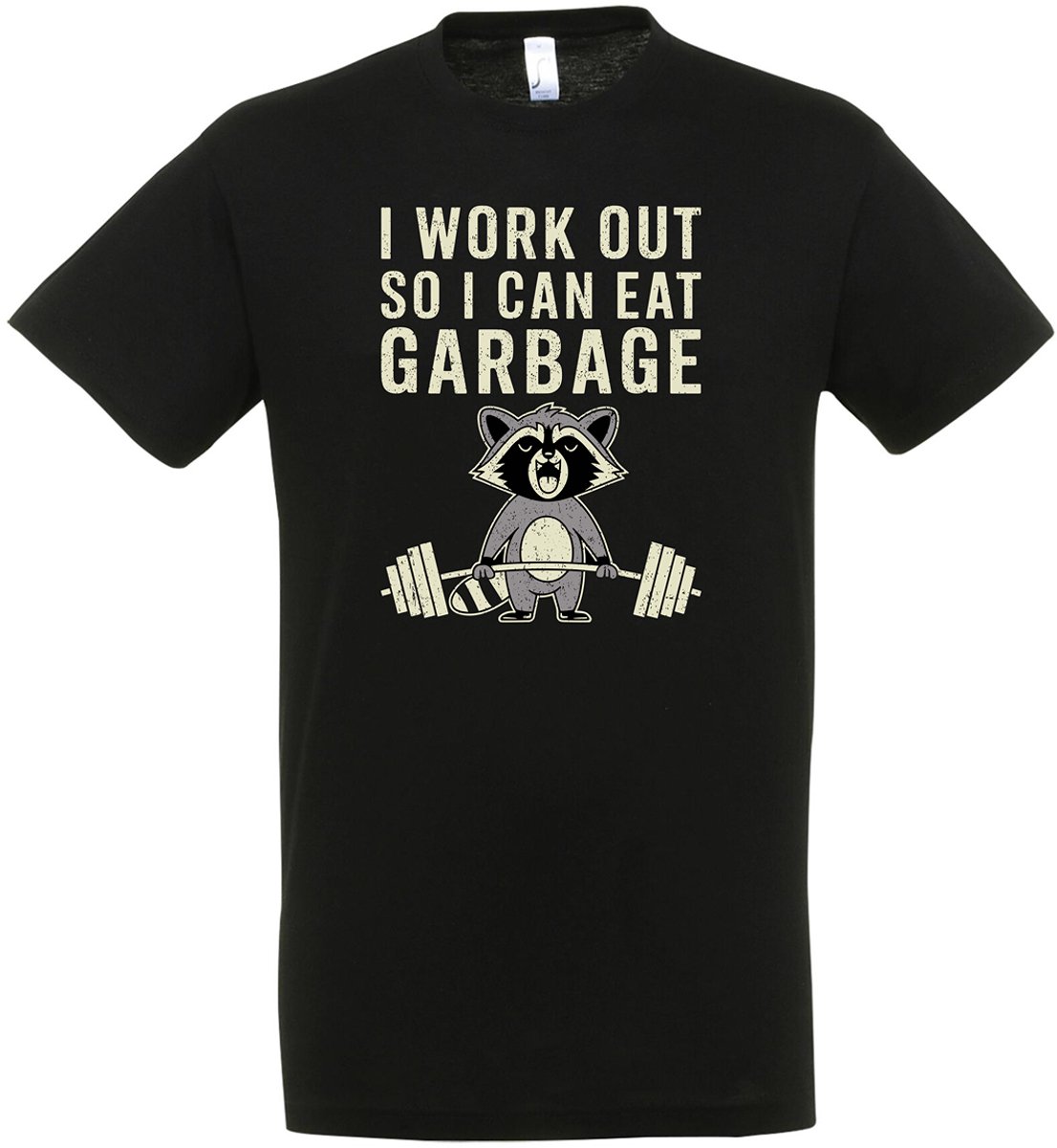 I Workout So I Can Eat Garbage T-shirt - Sportshirt heren - Unisex - Sportkleding - Training - Gym t-shirt - Fitness - Workout - Grappig T-shirt - Humor - Cadeau - Maat S