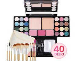 Diamond Beauty Box met Spiegel – Kleine Make Up set voor Meisjes – Kinder Make Up Gevuld - Met Spiegel en Kwasten, Voor Onderweg & Als Cadeau – Veganistische Cosmetica – Extra Klein