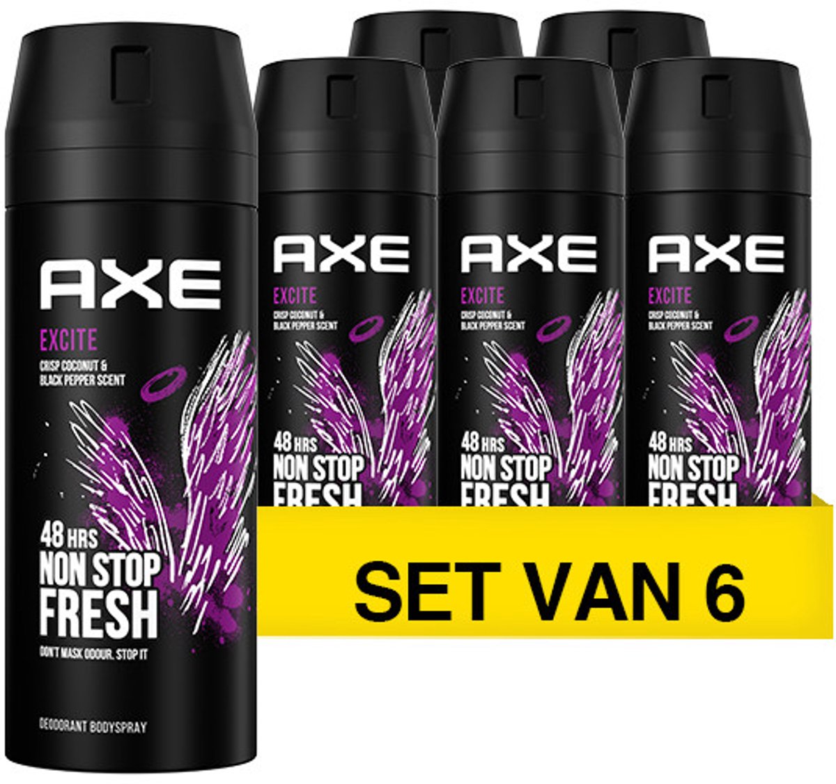 Goedkoopste Axe Excite - 6 x 150 ml - Deodorant Spray