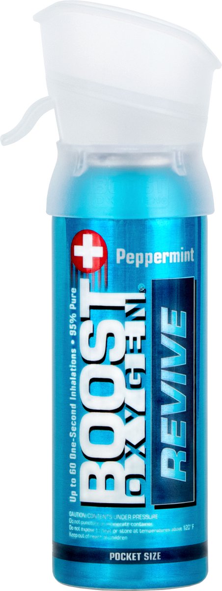 Boost Oxygen 3L - Peppermint - 95% Pure Zuurstof - Tot wel 60 inhalaties - Ademhalingsondersteuning voor aerobisch herstel, hoogte, prestaties en gezondheid