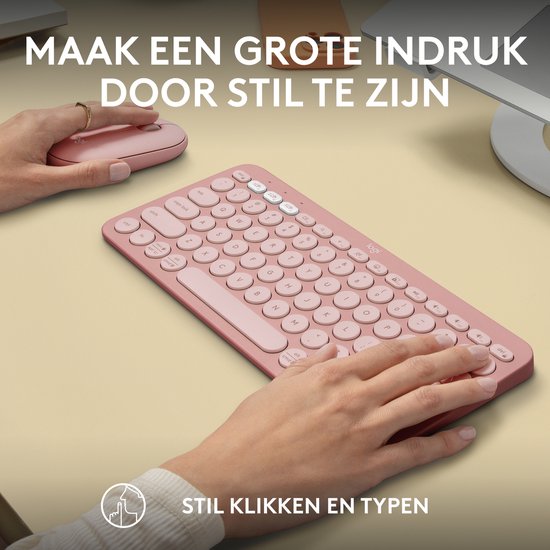 ZOETE Retro Draadloze Toetsenbord- En Muiscombo – Ronde Toetsen, 104 Toetsen, 5-knops Muis, Stil, Voor Windows XP/7/8/10, Inclusief USB-ontvanger