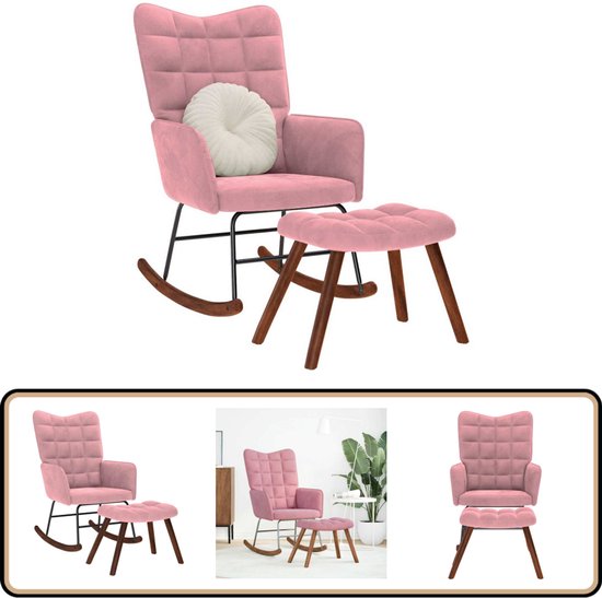 vidaXL Vloerstoel Roze 46 x 50 x 61 cm Fluweel - Stoelen