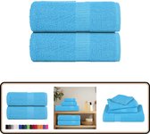 Serviettes de toilette vidaXL - 2 pièces - 30 x 30 cm - Serviettes de toilette turquoise - Serviettes à main - Serviette turquoise - Serviette en coton - Accessoires de vêtements pour bébé de salle de bain