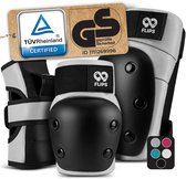 99FLIPS Beschermingsset voor volwassenen voor inline skaten en skateboarden - inclusief kniebeschermers, polsbeschermers en elleboogbeschermers